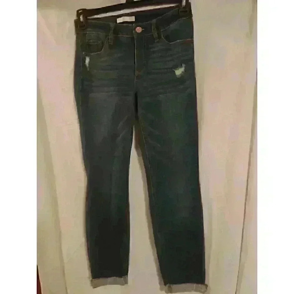 LC Lauren Conrad Womens Cuffed Skinny Ankle Jeans Size 6 Stretch - Picture 1 of 6
